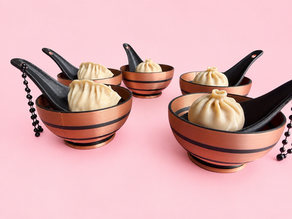 🥟 Dumpling Dish Fidget Clicker Keychain