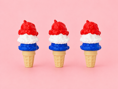 🇺🇸 Patriotic Ice Cream Cone Fidget Keychain