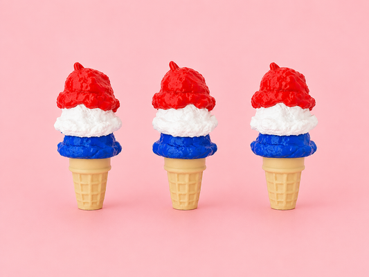 🇺🇸 Patriotic Ice Cream Cone Fidget Keychain