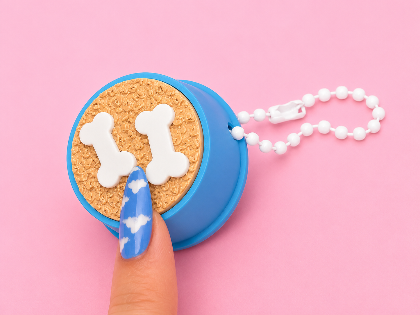 Pet Food Bowl Clicker Keychain | Dog & Cat Food Fidget | Mini Kawaii Sensory Keychain