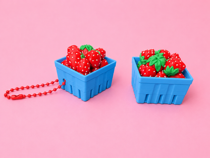 🍓 Strawberry Basket Fidget Keychain