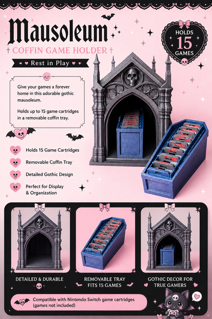 🦇 Mausoleum Coffin Nintendo Switch Game Holder