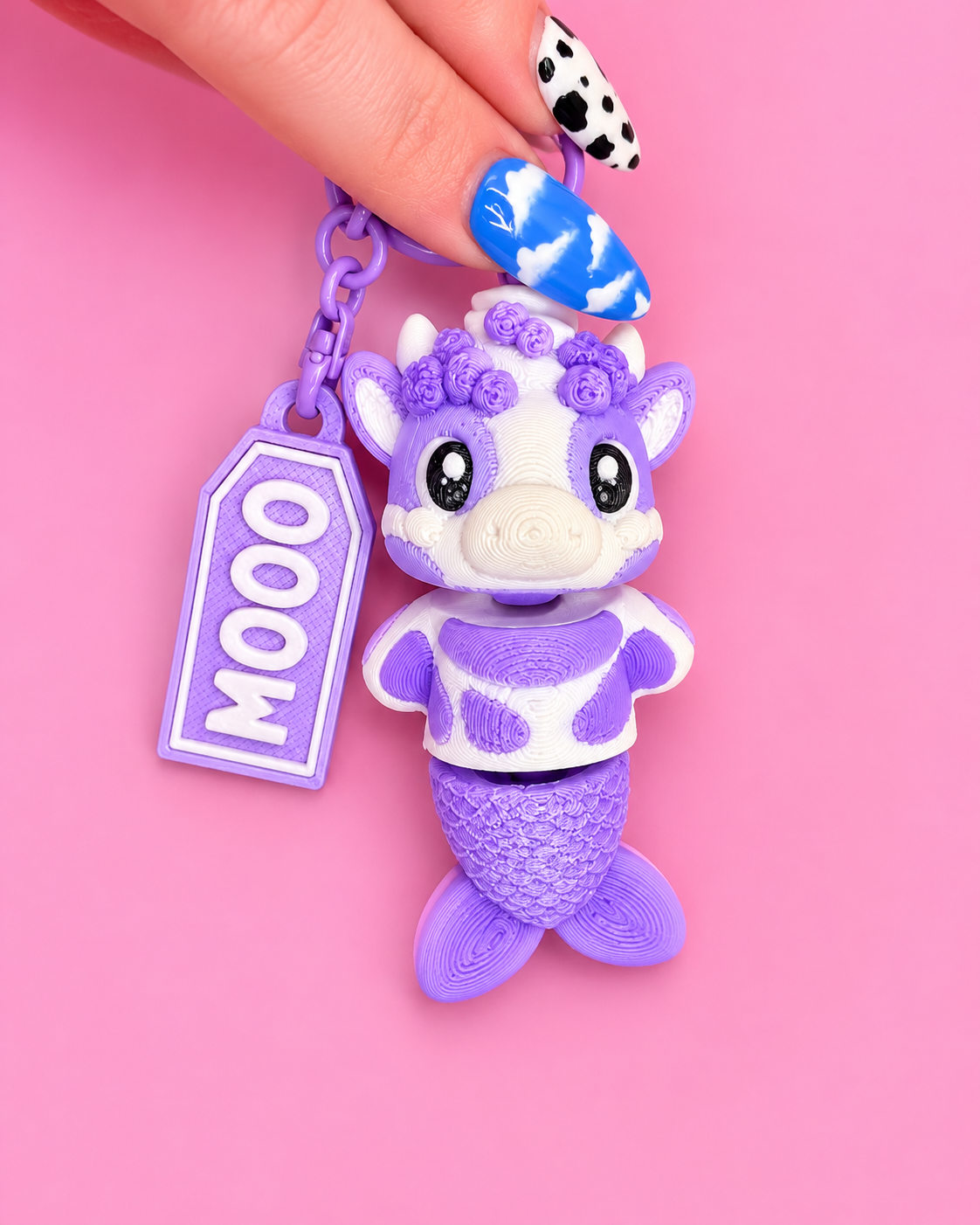 🐮 Kawaii Moo-Maid Keychain