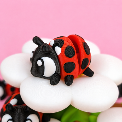 Flexi Ladybug Flower Garden Set – Includes 2 Mini Flexi Ladybugs🐞🌼
