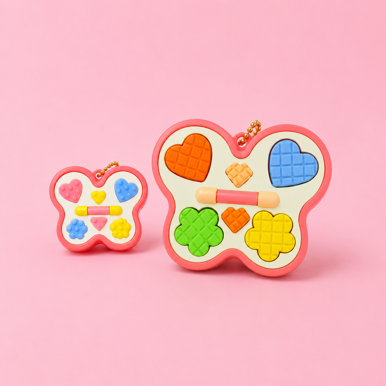 🦋 Retro 90s Butterfly Eyeshadow Palette Clicker Keychain