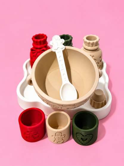 🎄 Gingerbread Christmas Play Set | 10-Piece 3D Printed Holiday Pretend Play Set🎄