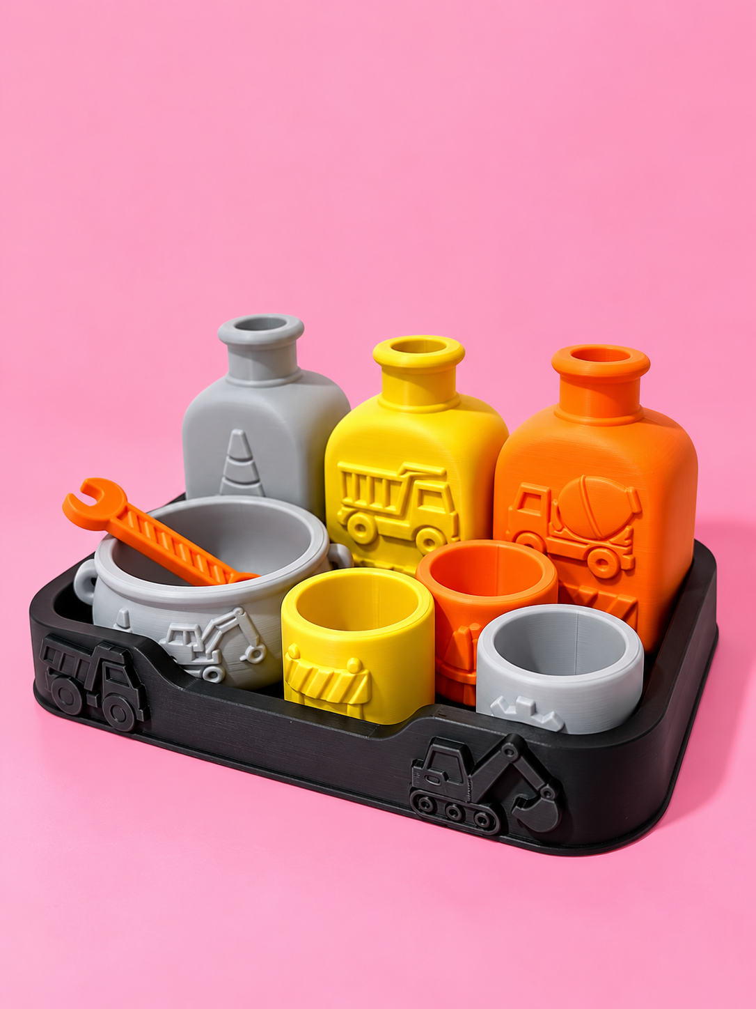 🚧 Little Builder Construction Play Set | 9-Piece 3D Printed Pretend Play Set