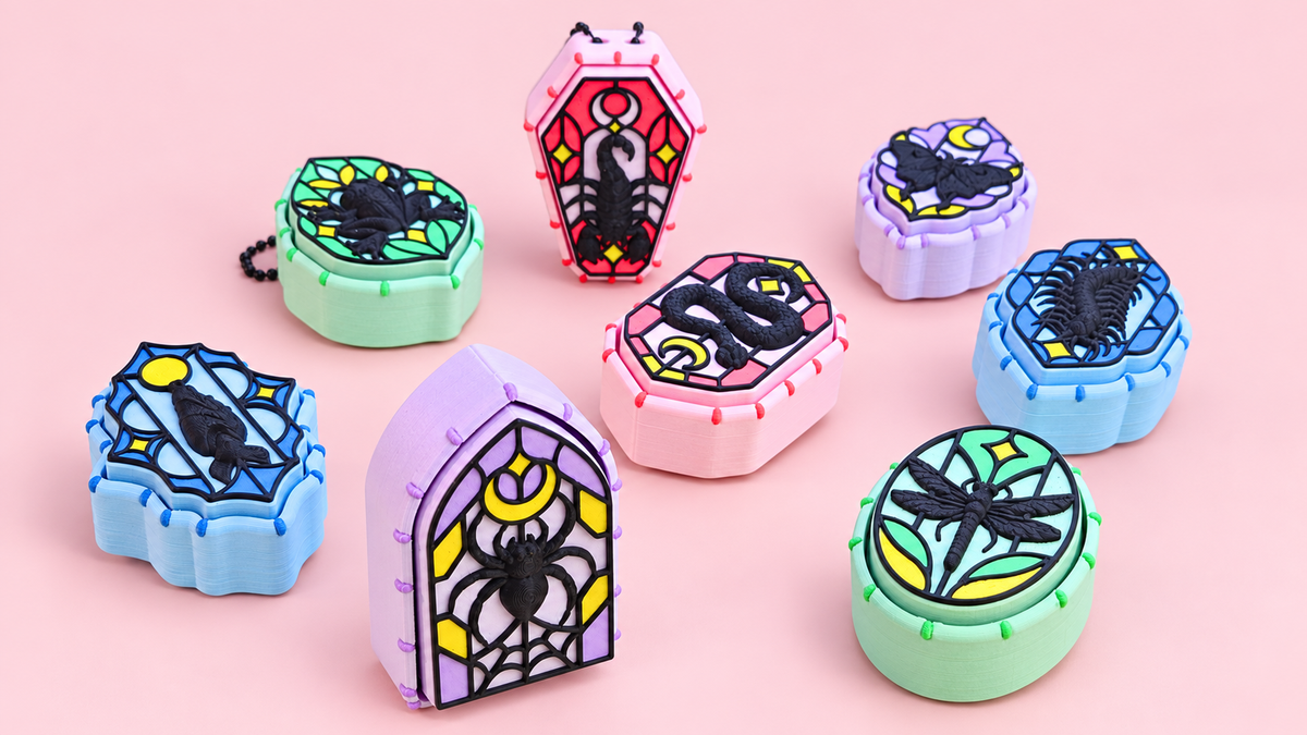 Creepy Critters Stained Glass Fidget Clickers🕷️✨