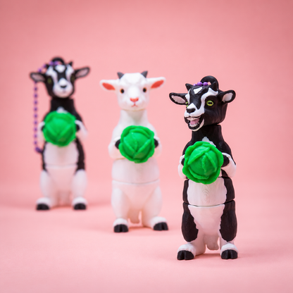 Billy & Nanny Goat Flexi Keychains🐐🥬