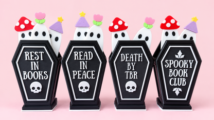 Spooky Bookish Coffin Bookmark Holder Set💀🩶