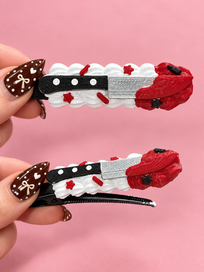 🎀 Decoden-Inspired Kawaii Hair Clips 🍰🔪