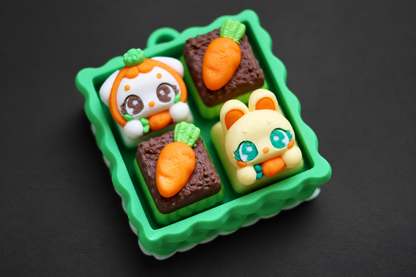 🐰 Kawaii Bunny Garden Clickers Keychain