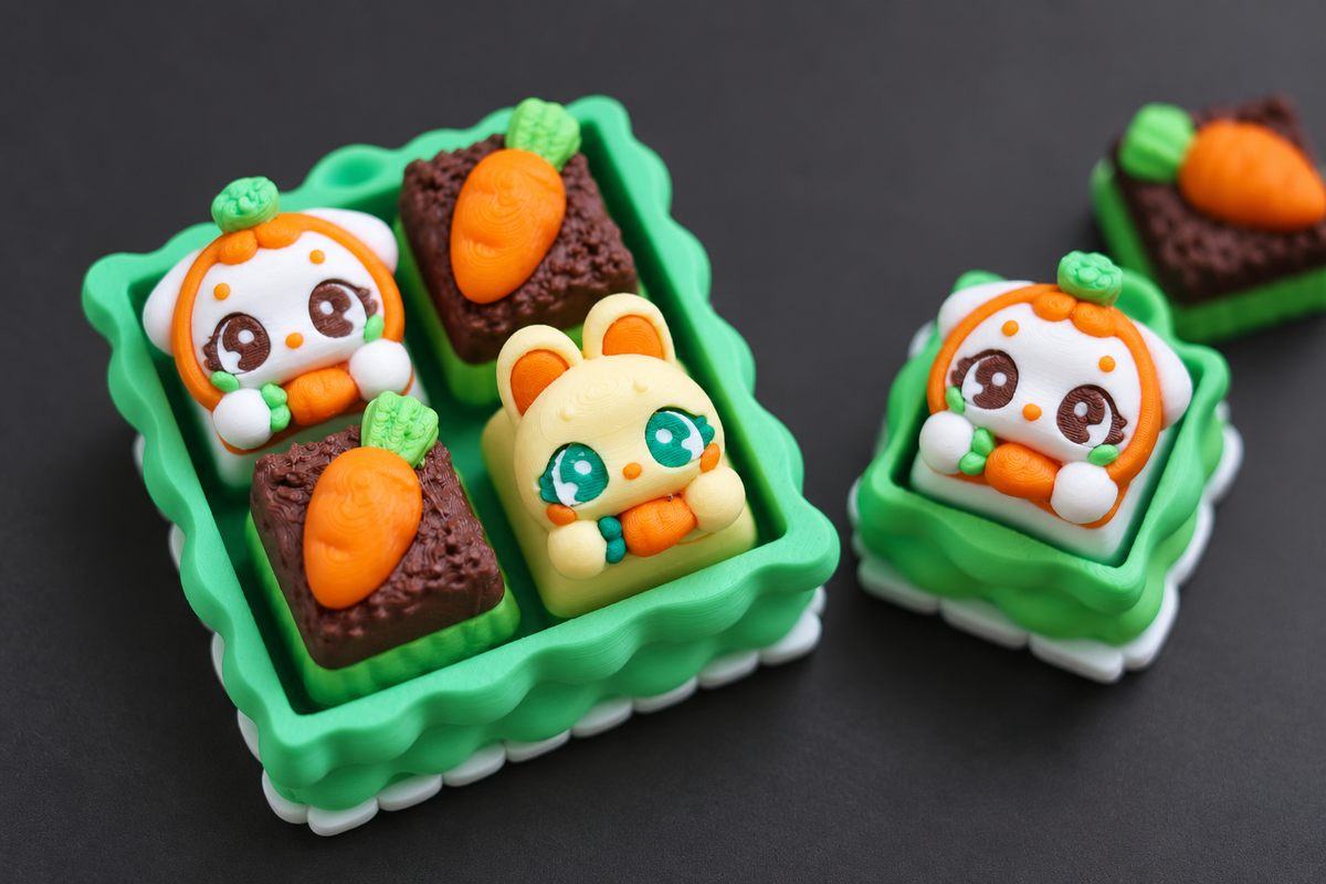 🐰 Kawaii Bunny Garden Clickers Keychain
