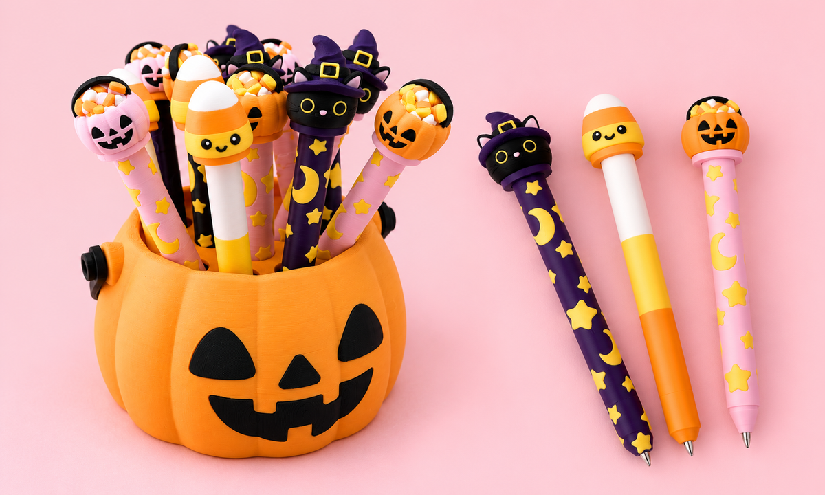 Spooky Cute Halloween Pens & Pumpkin Holder 🎃✨