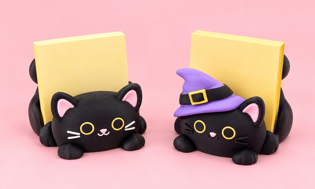 Spooky Cute Kitty Sticky Note Holder 🐈⬛📝