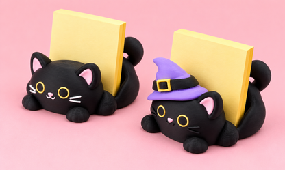 Spooky Cute Kitty Sticky Note Holder 🐈⬛📝