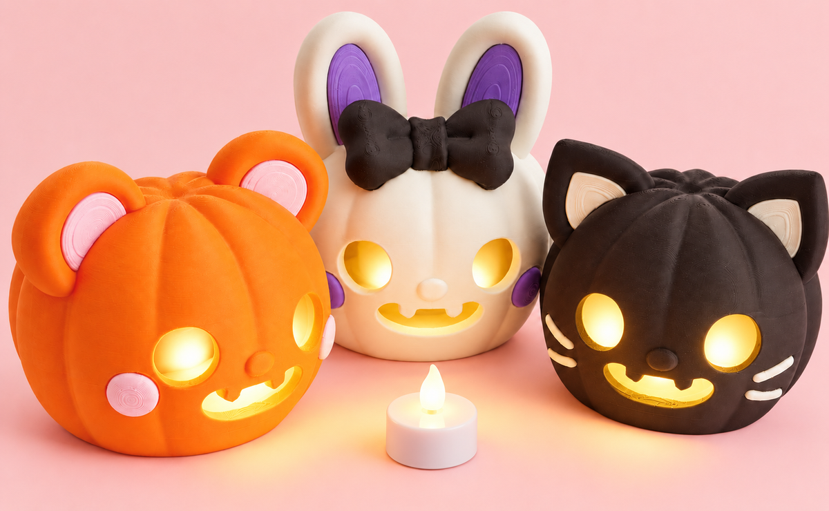 Spooky Cute Tealight Jack-o’-Lanterns 🎃🐻🐰🐈⬛