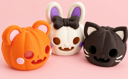 Spooky Cute Tealight Jack-o’-Lanterns 🎃🐻🐰🐈⬛