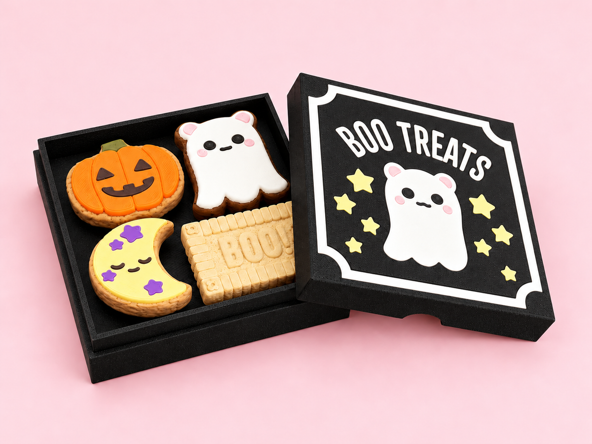 Boo Treats Halloween Cookie Clicker Set – 4 Spooky Fidget Toys with Storage Box