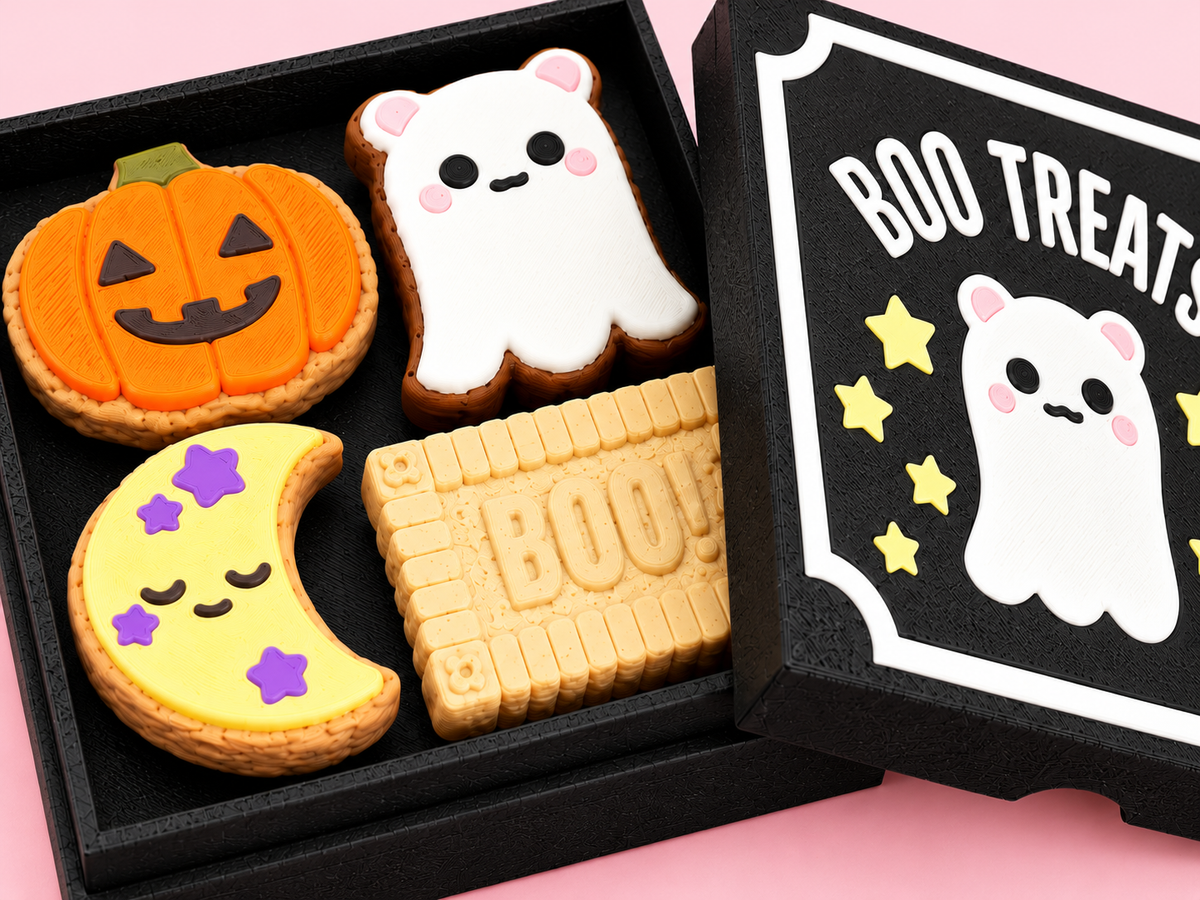 Boo Treats Halloween Cookie Clicker Set – 4 Spooky Fidget Toys with Storage Box