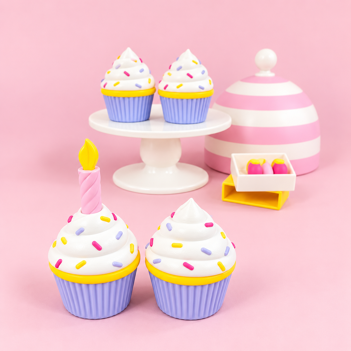 🧁 Tiny Celebration Cupcake Playset | Pretend Bakery & Birthday Candle Set