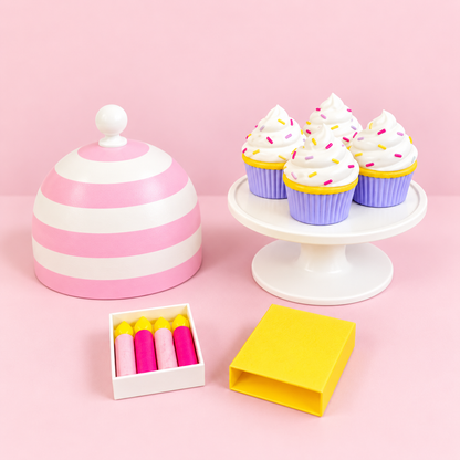 🧁 Tiny Celebration Cupcake Playset | Pretend Bakery & Birthday Candle Set