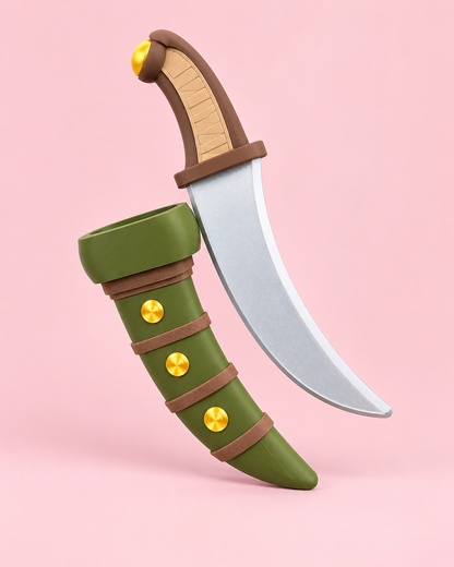 Pirate Fire Fist Inspired Knife & Scabbard | Cosplay Prop Accessory