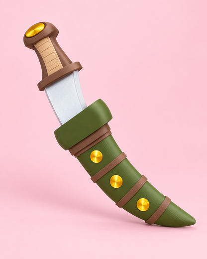 Pirate Fire Fist Inspired Knife & Scabbard | Cosplay Prop Accessory