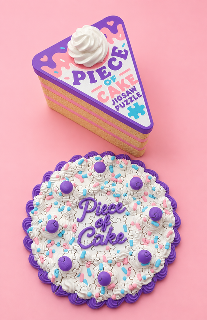 🍰 Piece of Cake Jigsaw Puzzle | 61-Piece 3D Printed Cake Puzzle + Storage Case