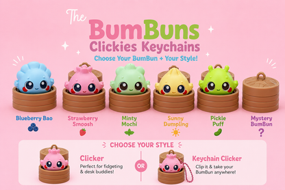 🍑 BumBuns Clickies 🥟 | Steamer Basket Fidget Friends