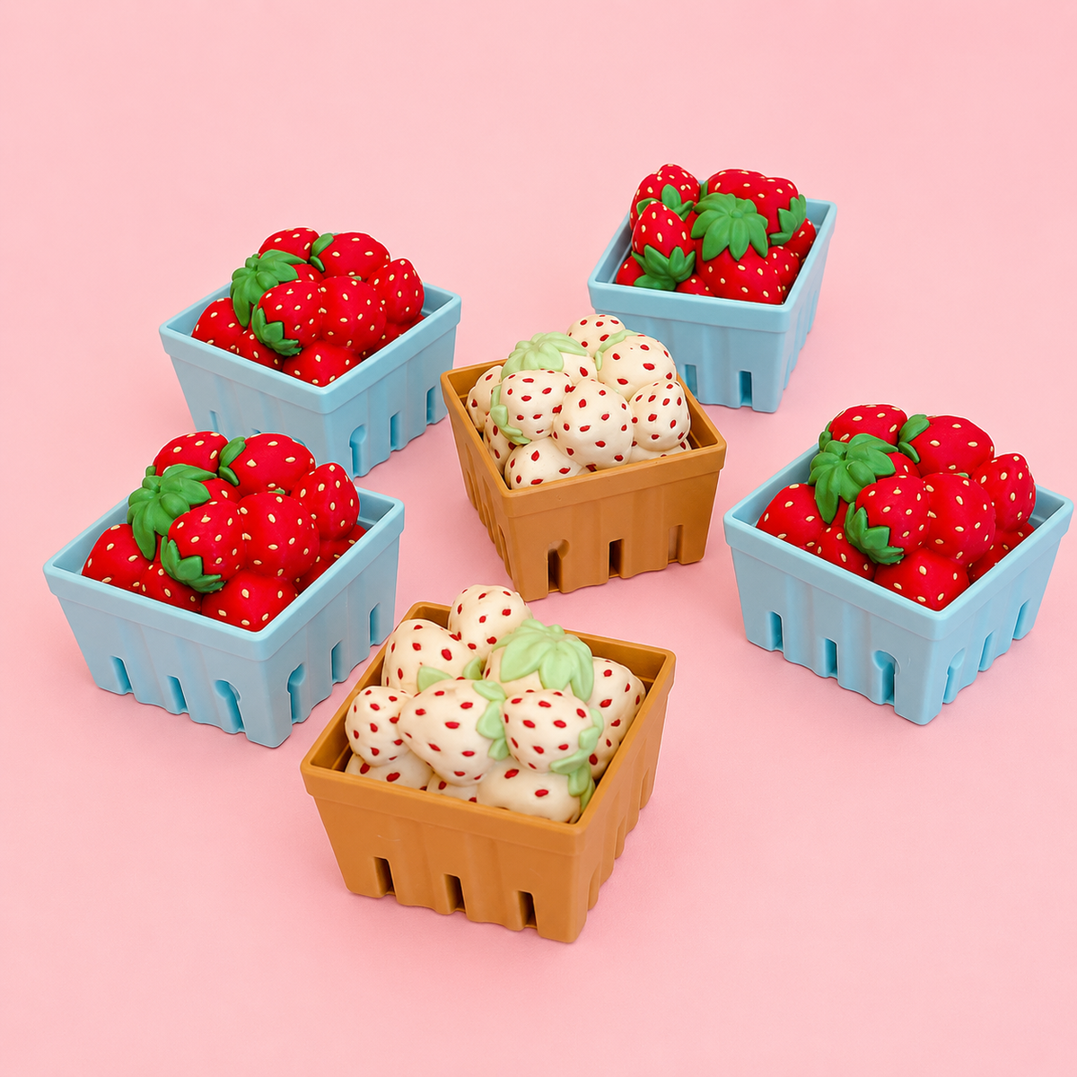 🍓 Pick Your Basket Bestie | Kawaii Clicker & Keychain