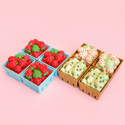 🍓 Pick Your Basket Bestie | Kawaii Clicker & Keychain
