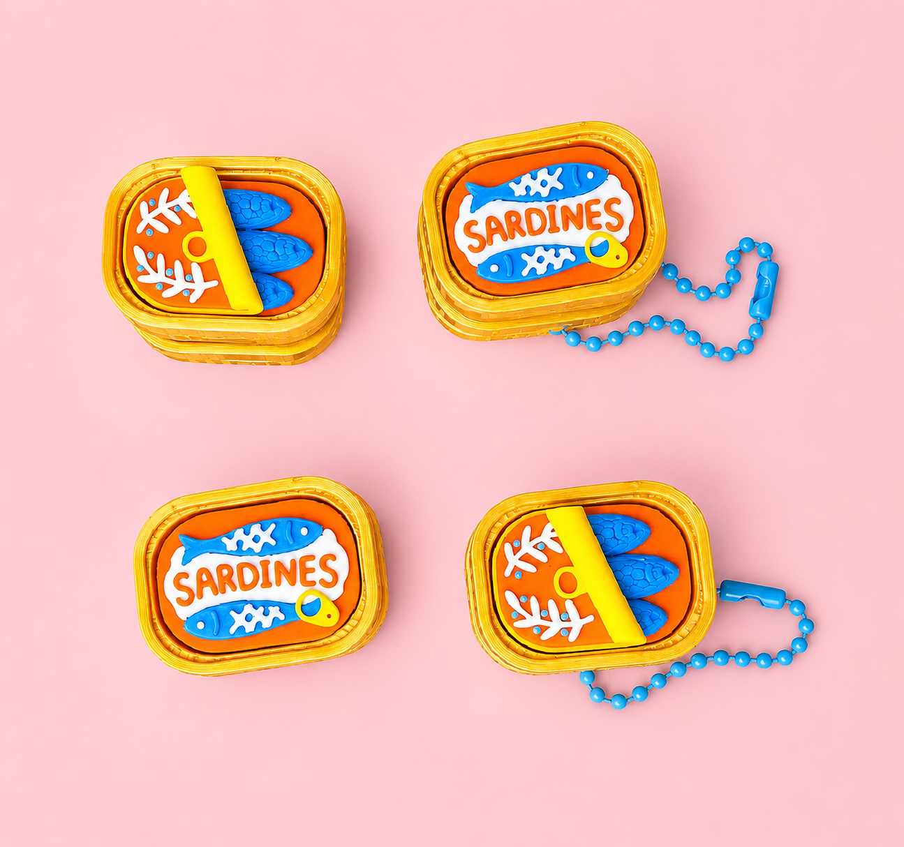 Satisfying Mini Sardines Pocket Keychain Fidget Clicker