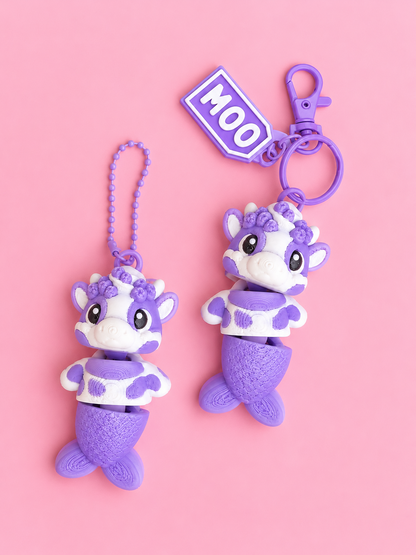 🐮 Kawaii Moo-Maid Keychain