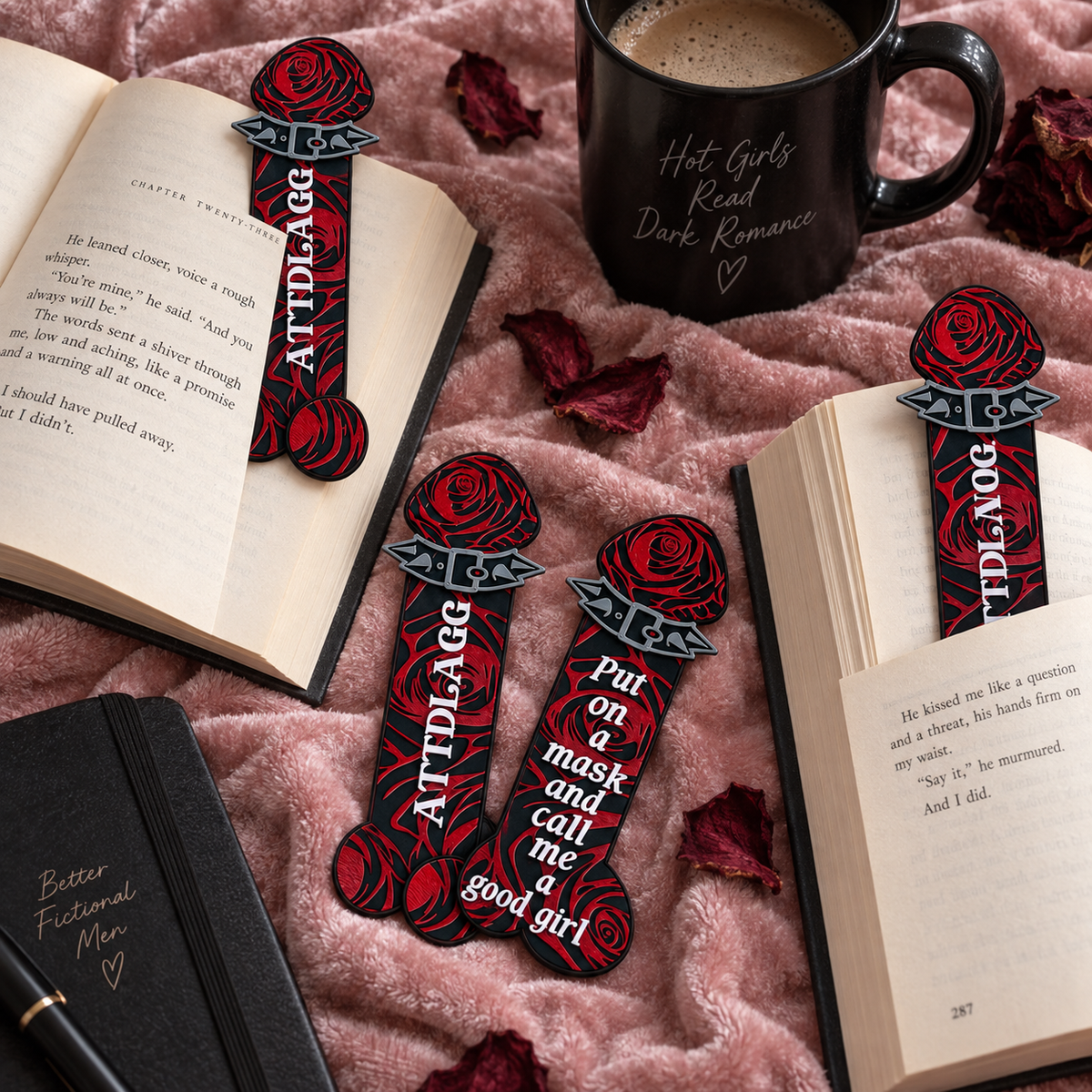 Spicy BookTok Rose Bookmark | Dark Romance Bookmark