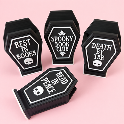 Spooky Bookish Coffin Bookmark Holder Set💀🩶
