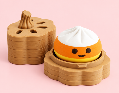 Candy Corn Dumpling Clicker in Pumpkin Pie Case 🎃🍬