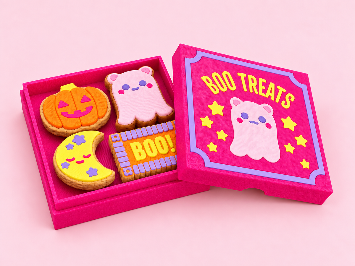 Boo Treats Halloween Cookie Clicker Set – 4 Spooky Fidget Toys with Storage Box