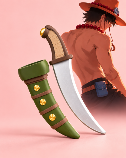 Pirate Fire Fist Inspired Knife & Scabbard | Cosplay Prop Accessory