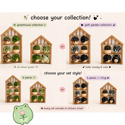 🌿✨ Tiny Plant Greenhouse Clicker Set ✨🌿
