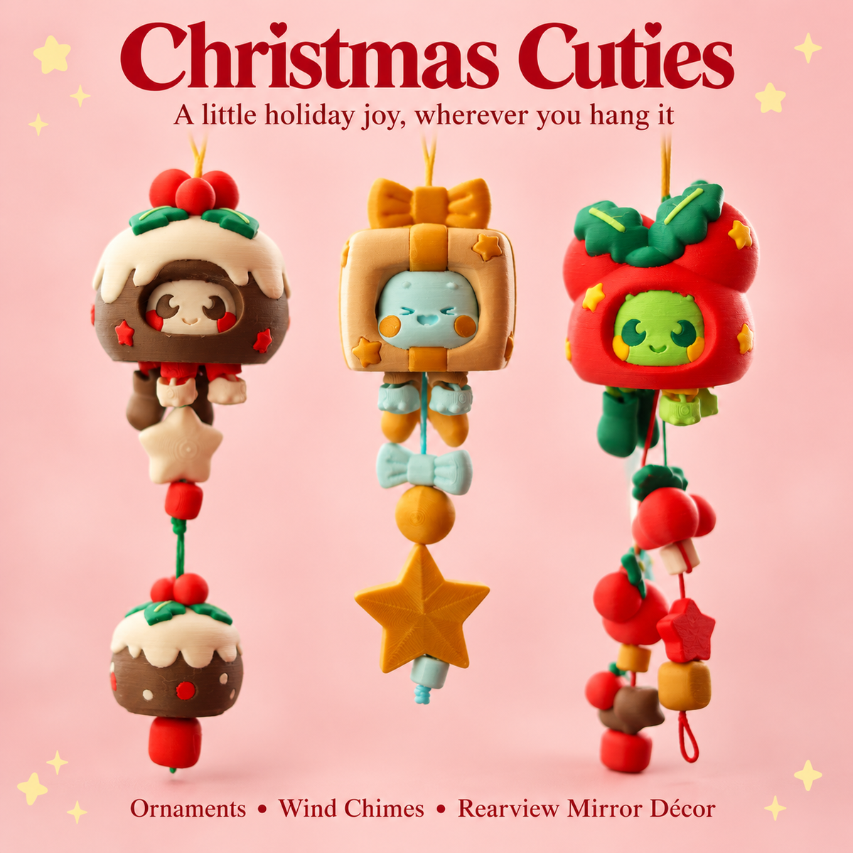 Christmas Cuties ✨ Holiday Ornaments, Wind Chimes &amp; Mirror Décor
