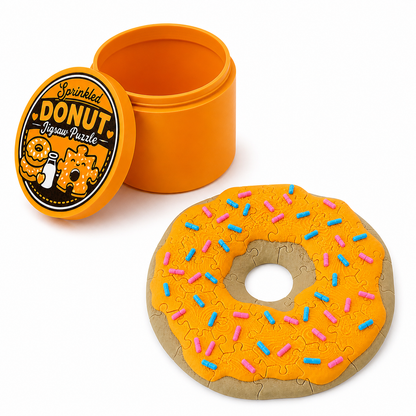 Sprinkled Donut Jigsaw Puzzle| Kawaii Fidget Toy & Desk Decor | Multiple Favors