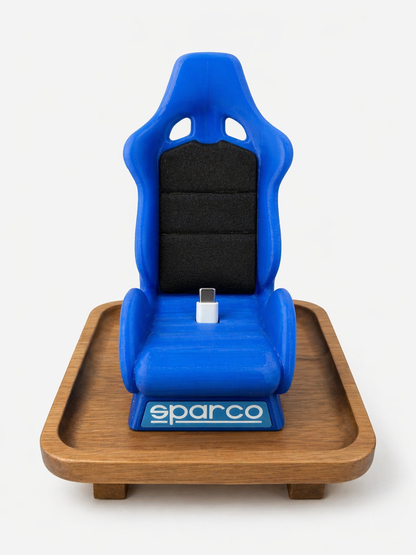 Sparco Racing Seat Inspired Phone Dock| Desk Setup Charger Stand | Gamer Room Decor