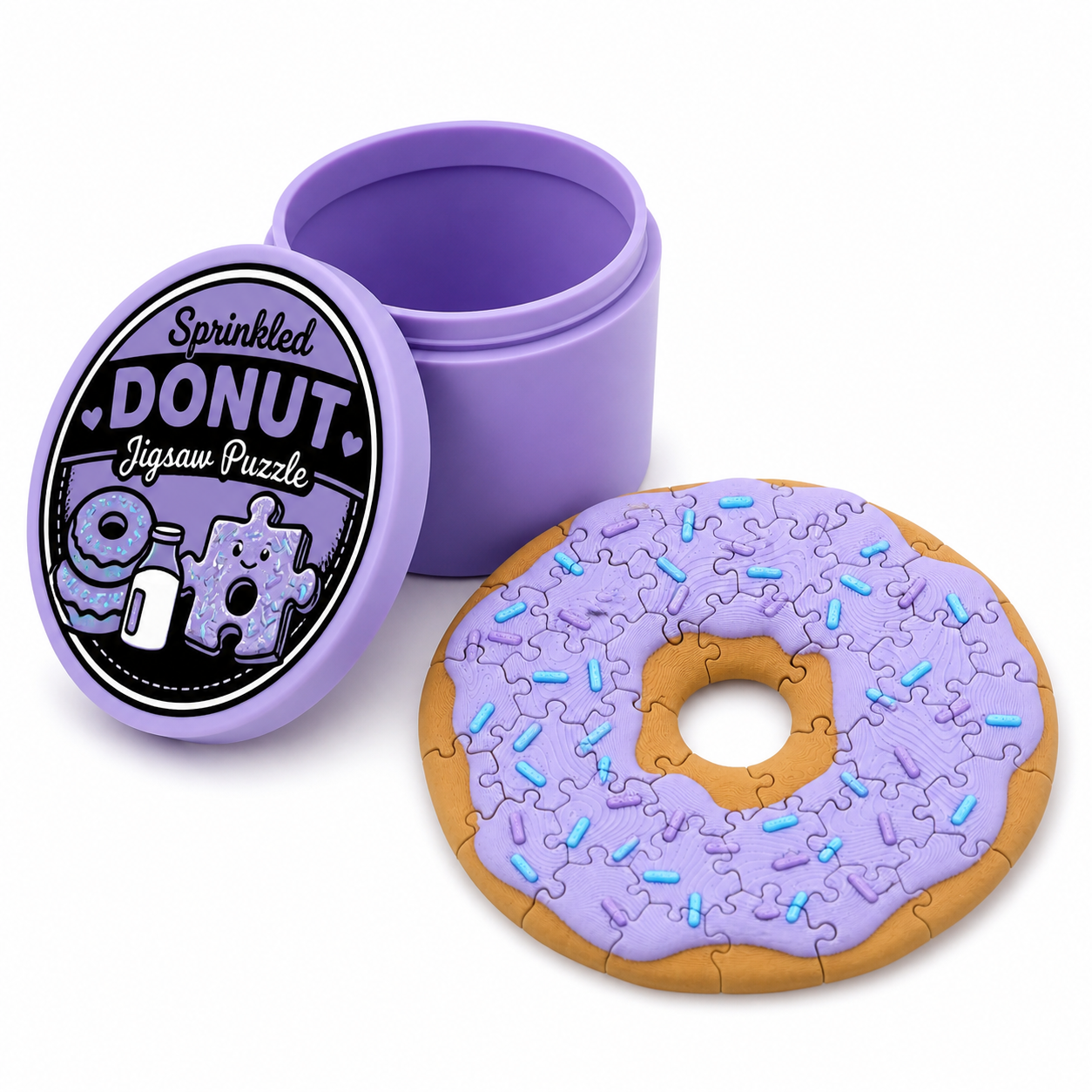 Sprinkled Donut Jigsaw Puzzle| Kawaii Fidget Toy & Desk Decor | Multiple Favors