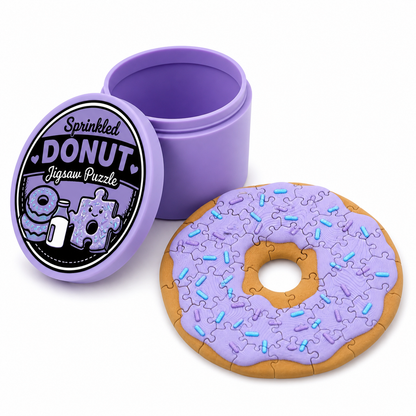 Sprinkled Donut Jigsaw Puzzle| Kawaii Fidget Toy & Desk Decor | Multiple Favors