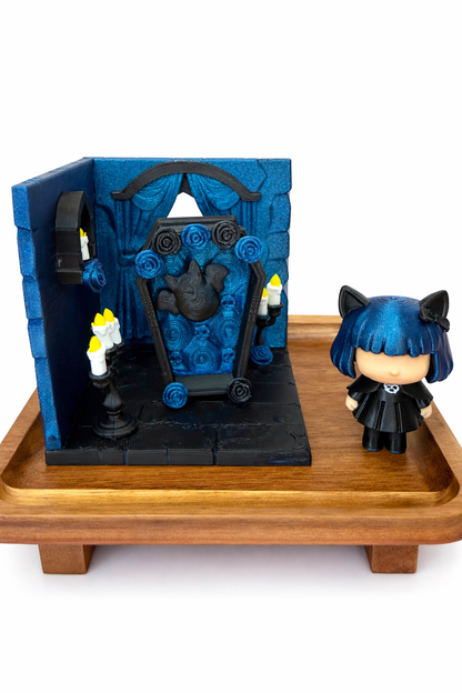 Kitty Goth Mini Corner Room Diorama (DIY Kit Or Fully Assembled ) Cute Gothic Decor Display