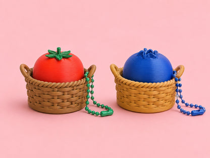 🍅🫐 Mini Market Basket Clicker Keychain 🍅🫐