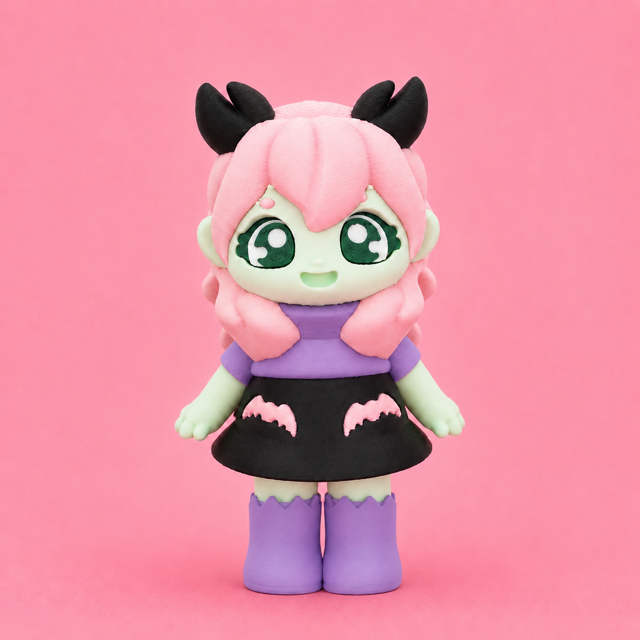 🦇 Ghoulie Flexi Girls™ & Her Bestie Flexi Keychain