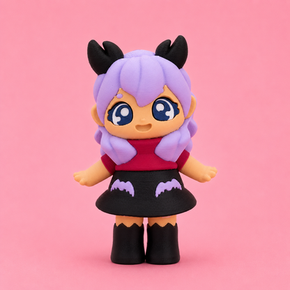 🦇 Ghoulie Flexi Girls™ & Her Bestie Flexi Keychain