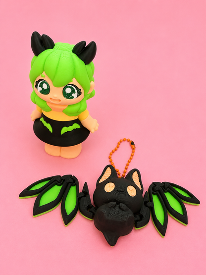 🦇 Ghoulie Flexi Girls™ & Her Bestie Flexi Keychain
